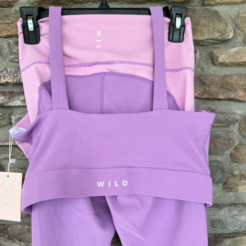 Purple and Pink Women's Wilo Leggings Bra Set Small - Picture 3 of 7